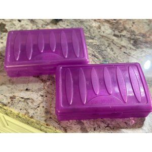 Vintage Spacemaker 2 pencil pen box school supply case purple made in the USA